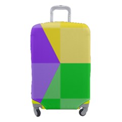 Purple Yellow Green Check Squares Pattern Mardi Gras Luggage Cover (small) by yoursparklingshop