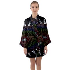 Digital Handdraw Floral Long Sleeve Satin Kimono by Sparkle