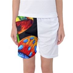 Mushroom Painting  Women s Basketball Shorts by AstralArtistV