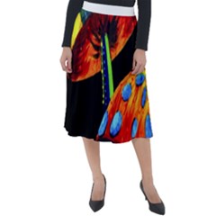 Mushroom Painting  Classic Velour Midi Skirt  by AstralArtistV