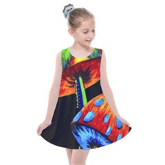 Mushroom Painting  Kids  Summer Dress by AstralArtistV