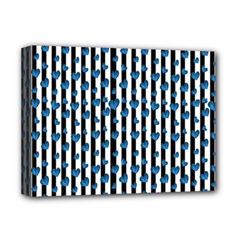 Blue Hearts Deluxe Canvas 16  X 12  (stretched)  by designsbymallika