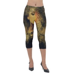 Surreal Steampunk Queen From Fonebook Lightweight Velour Capri Leggings  by 2853937