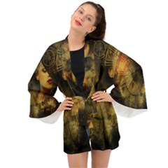 Surreal Steampunk Queen From Fonebook Long Sleeve Kimono by 2853937