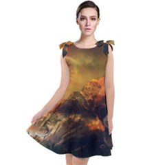 Tiger King In A Fantastic Landscape From Fonebook Tie Up Tunic Dress by 2853937