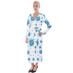 Illustrations Virus Corona Covid Infection Velvet Maxi Wrap Dress by Dutashop