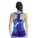 Blue thunder Lightning at night, graphic art Racer Back Sports Top View2