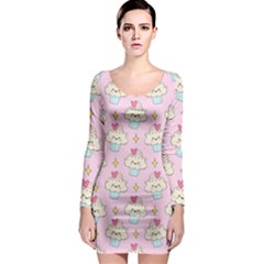 Kawaii Cupcake  Long Sleeve Bodycon Dress by lisamaisak