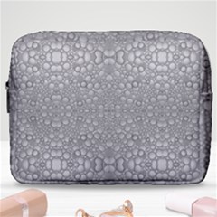 Modern Ornate Geometric Silver Pattern Make Up Pouch (large) by dflcprintsclothing