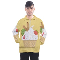 Ice Cream Dessert Summer Men s Half Zip Pullover by Dutashop