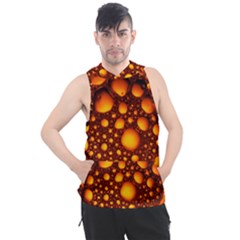 Bubbles Abstract Art Gold Golden Men s Sleeveless Hoodie by Dutashop