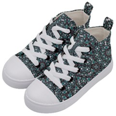 Intricate Texture Ornate Camouflage Pattern Kids  Mid-top Canvas Sneakers by dflcprintsclothing