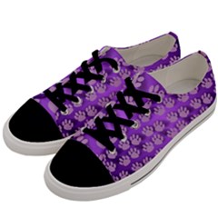 Pattern Texture Feet Dog Purple Men s Low Top Canvas Sneakers by Dutashop