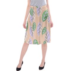 Leaf Pink Midi Beach Skirt by Dutashop