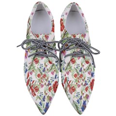 Summer Flowers Pattern Pointed Oxford Shoes by goljakoff