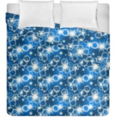 Star Hexagon Deep Blue Light Duvet Cover Double Side (king Size) by Dutashop