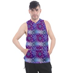 Snow Blue Purple Tulip Men s Sleeveless Hoodie by Dutashop