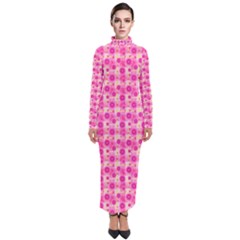 Heart Pink Turtleneck Maxi Dress by Dutashop