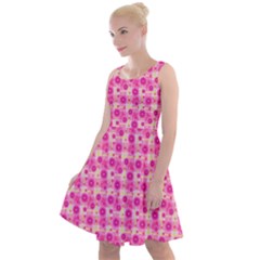 Heart Pink Knee Length Skater Dress by Dutashop