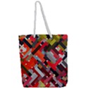 Maze Abstract Texture Rainbow Full Print Rope Handle Tote (Large) View2