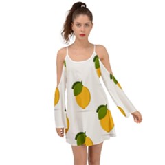 Lemon Fruit Kimono Sleeves Boho Dress by Dutashop