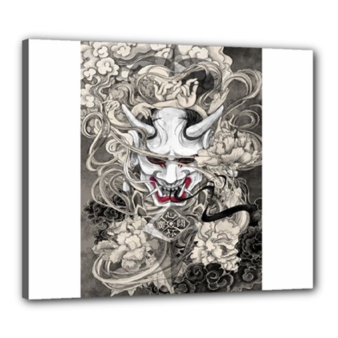 Samurai Oni Mask Canvas 24  X 20  (stretched) by Saga96