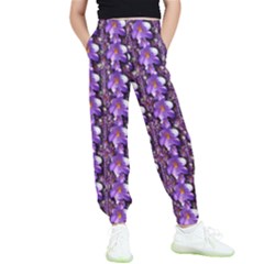 Flowers Into A Decorative Field Of Bloom Popart Kids  Elastic Waist Pants by pepitasart