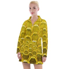 Hexagon Windows Women s Long Sleeve Casual Dress by essentialimage365