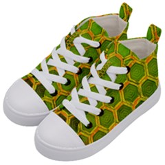 Hexagon Windows Kids  Mid-top Canvas Sneakers by essentialimage365