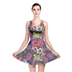 Purple Flowers Reversible Skater Dress by goljakoff