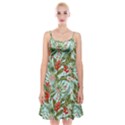 Spring flora Spaghetti Strap Velvet Dress View1