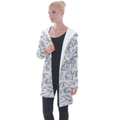 Dry Roots Texture Print Longline Hooded Cardigan by dflcprintsclothing