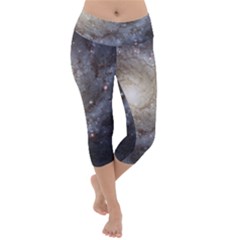 Spiral Galaxy Lightweight Velour Capri Yoga Leggings by ExtraAwesomeSauce