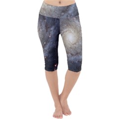 Spiral Galaxy Lightweight Velour Cropped Yoga Leggings by ExtraAwesomeSauce