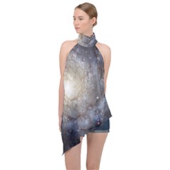 Spiral Galaxy Halter Asymmetric Satin Top by ExtraAwesomeSauce