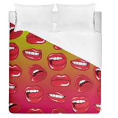 Hot Lips Duvet Cover (queen Size) by ExtraAwesomeSauce