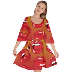 Hot Lips Velour Kimono Dress by ExtraAwesomeSauce