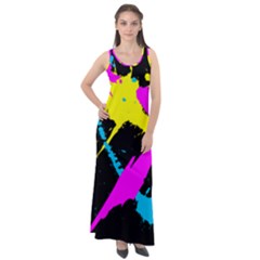 Splatter Splatter Sleeveless Velour Maxi Dress by ExtraAwesomeSauce