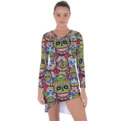 Sugar Skulls Asymmetric Cut-out Shift Dress by ExtraAwesomeSauce