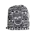 Sugar Skulls Bw Drawstring Pouch (XL) View1