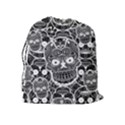 Sugar Skulls Bw Drawstring Pouch (XL) View2