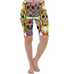 Sugar Skulls Cropped Leggings  by ExtraAwesomeSauce