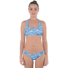 Cute Cat Pattern Cross Back Hipster Bikini Set by ExtraAwesomeSauce