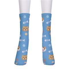 Cute Cat Pattern Men s Crew Socks by ExtraAwesomeSauce