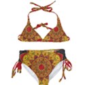 Mandela Flower Orange And Red Kids  Classic Bikini Set View1