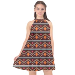 Native American Pattern Halter Neckline Chiffon Dress  by ExtraAwesomeSauce