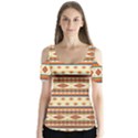 Native American Pattern Butterfly Sleeve Cutout Tee  View1