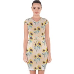 Sunflowers Pattern Capsleeve Drawstring Dress  by ExtraAwesomeSauce