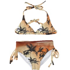 Sunset Palm Trees Beach Summer Kids  Classic Bikini Set by ExtraAwesomeSauce