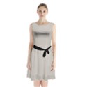 Abalone Grey Sleeveless Waist Tie Chiffon Dress View1